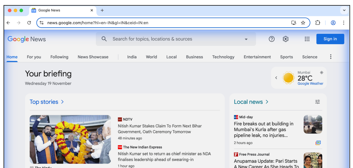Google News 導航